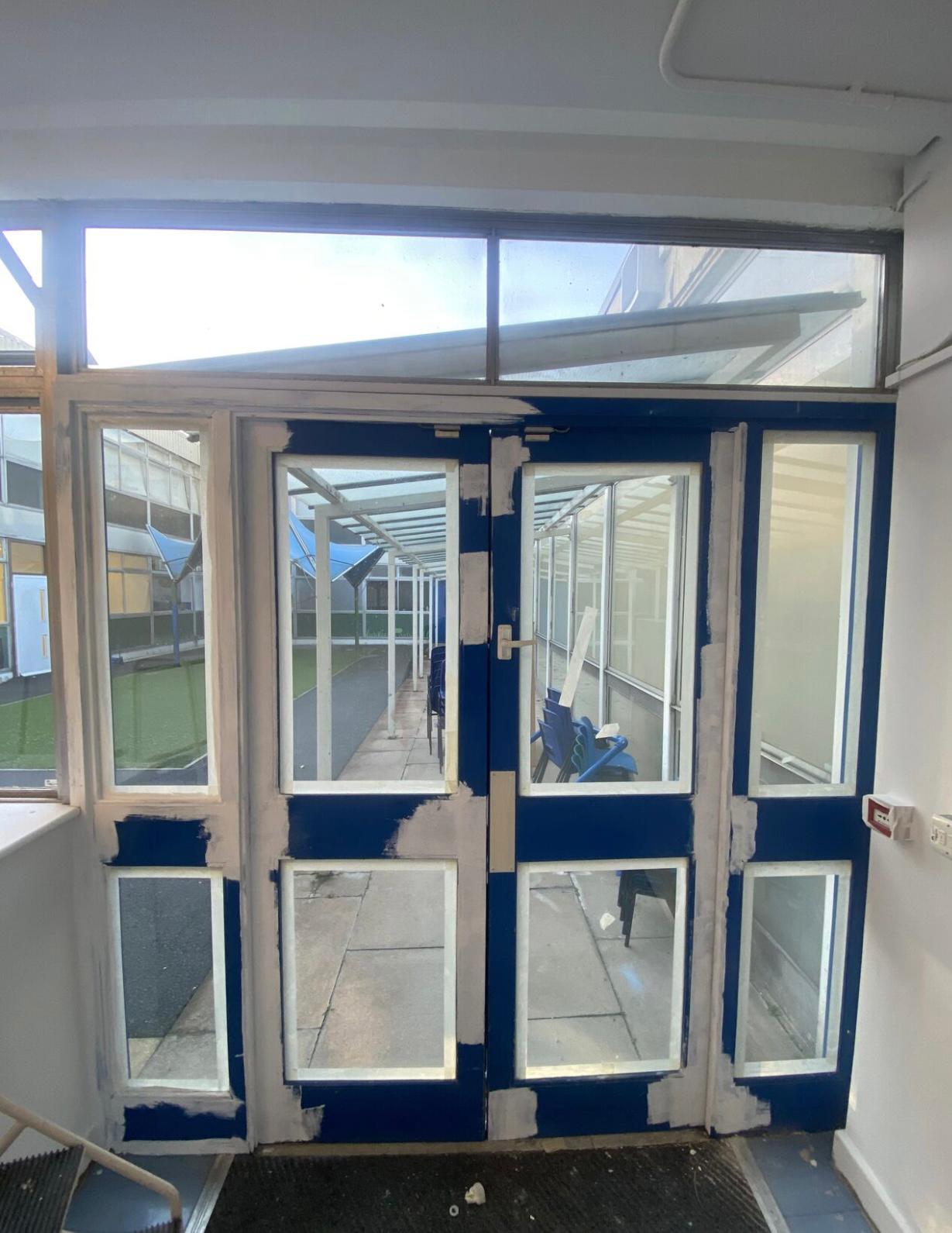 School entrance doors