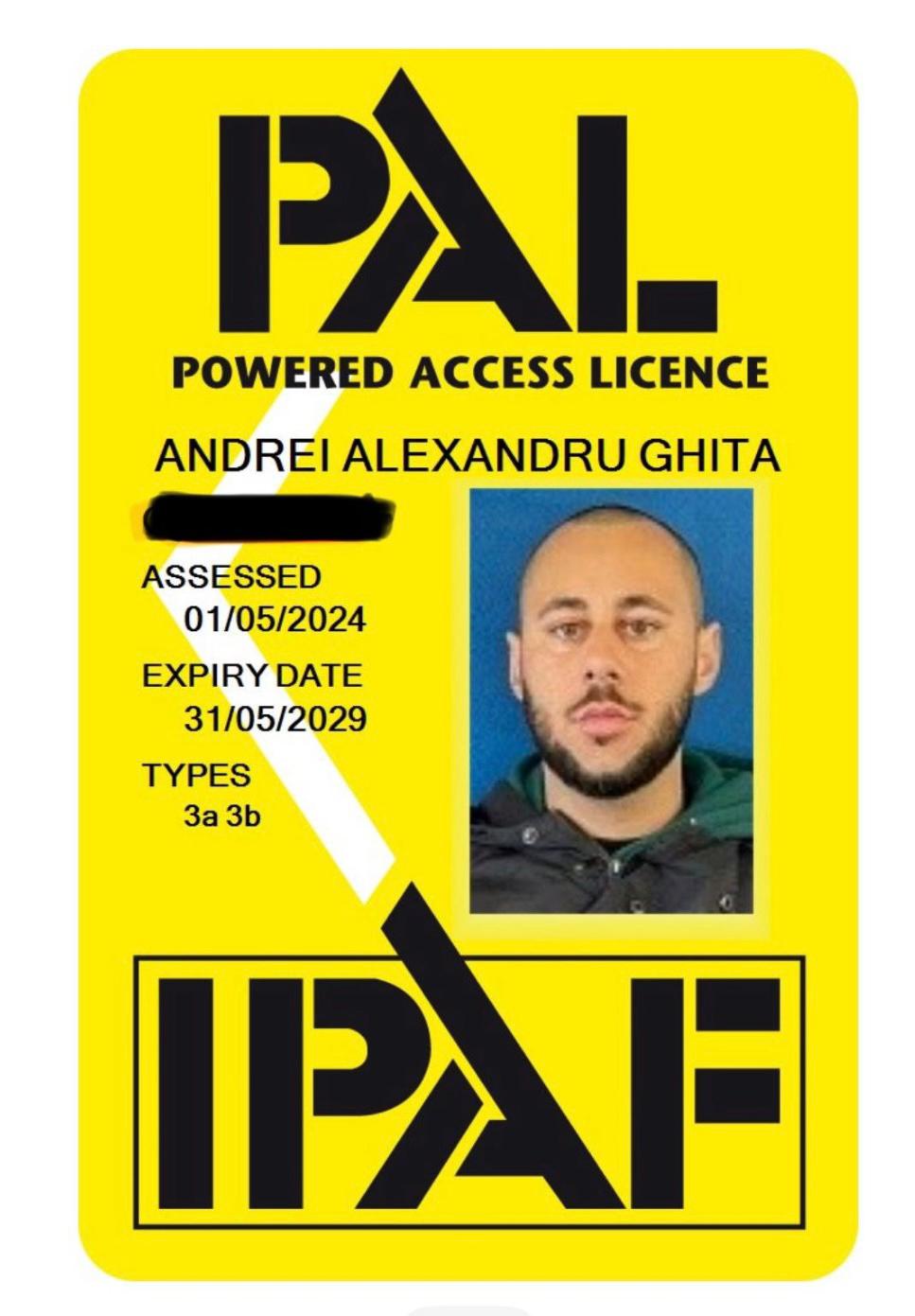IPAF PAL Licence